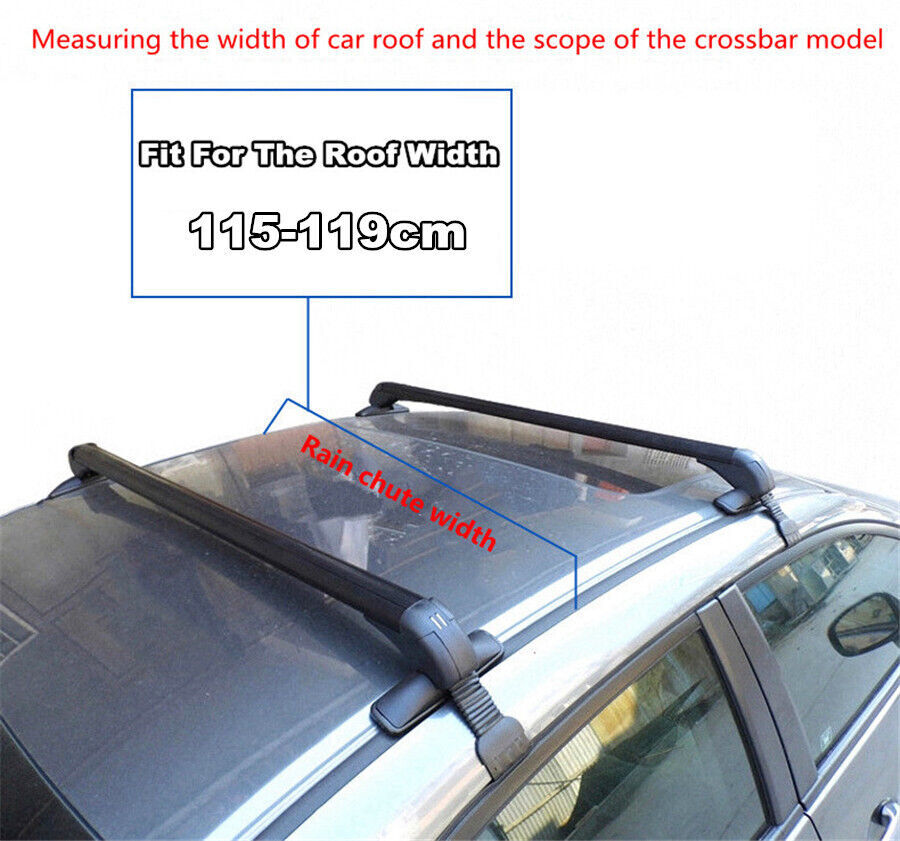 2× 45" Universal Car Top Rack Rail Luggage Carrier Baggage Roof Cross