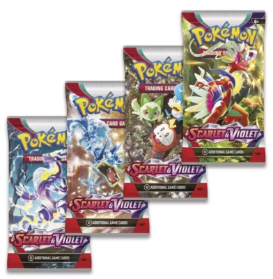 Scarlet & Violet Base Set 4 Booster Packs Art Set Pokemon TCG