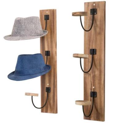 Rustic Wooden Hat Hooks Handcrafted Rustic Farmhouse Wooden Hat
