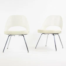 2014 Knoll Studio Eero Saarinen Executive Armless Side Chairs White 100+ Avail