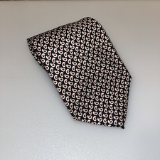 Polo Ralph Lauren Navy Blue Paisley Geometric Silk Tie Hand Made In USA