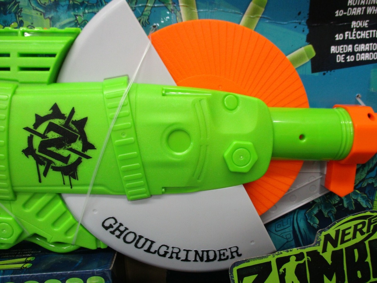 Nerf Zombie Strike Ghoulgrinder 10 Elite Darts Ten Clip Wheel