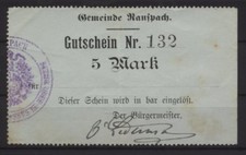 [18477] - NOTGELD RANSPACH (heute: Ranspach), Gemeinde, o. D. (um 1914), Dießner