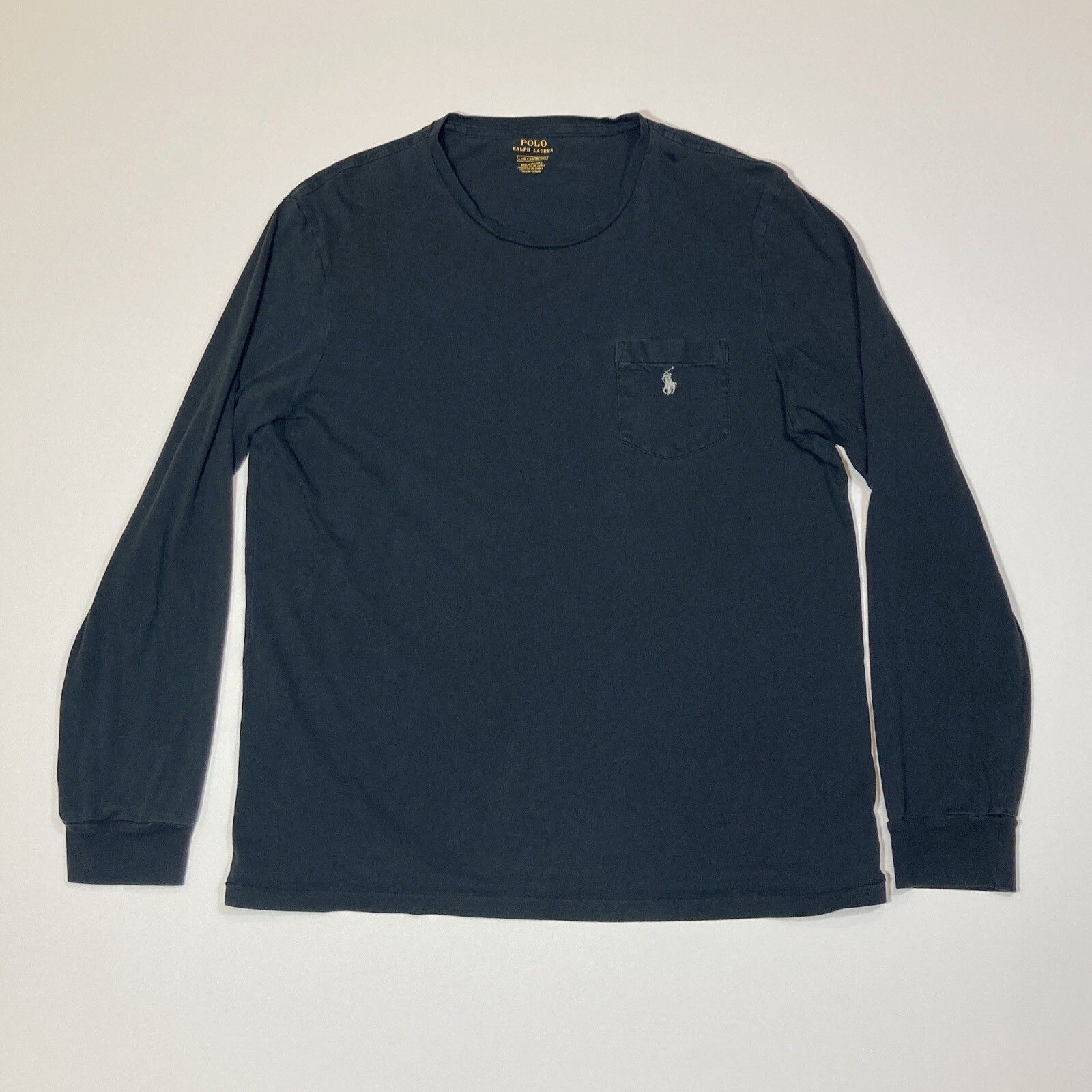 Polo Ralph Lauren camicia uomo taglia large nera manica corta essenziale basic pony
