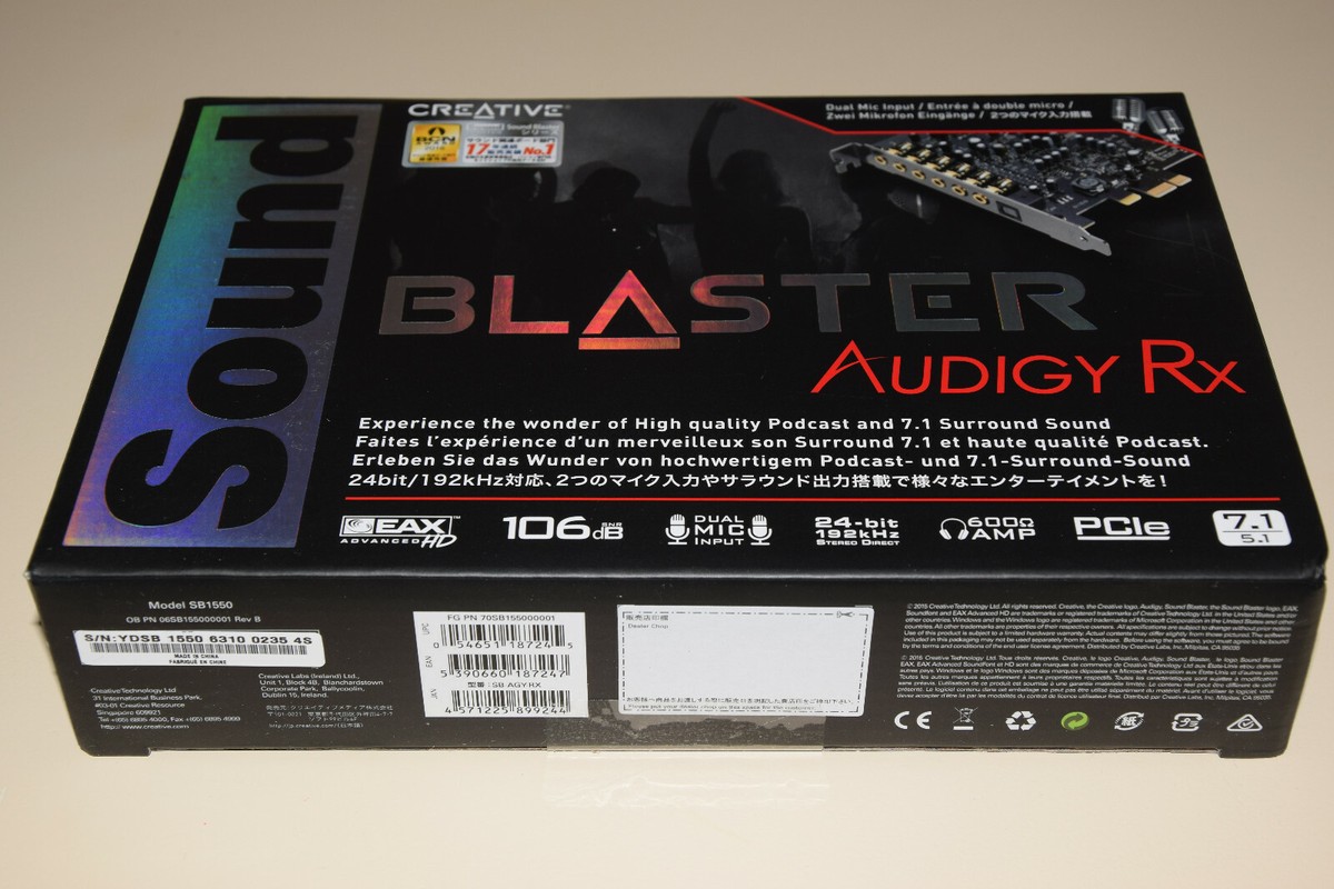 7.1 Surround Sound Card Creative PCIe Sound Card - 7.1 Surround, 106dB ...