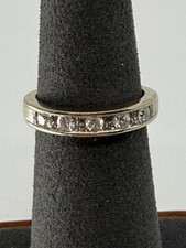 Ladies 14kt White Gold Diamond Wedding Band Size 4.5