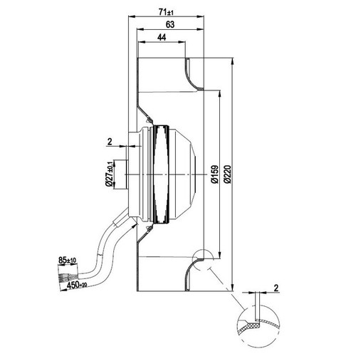 Ventilatore centrifugo EBM R2E220-RA38-30 / R2E220-AA40-05 per stufa a pellet - Foto 2 di 3