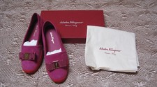 NIB Salvatore Ferragamo Elodie Sangria Suede women Espadrille Size 8 M