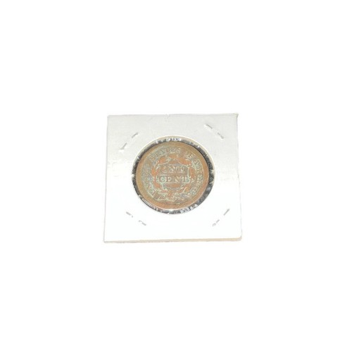 1854 Liberty Head Braided Hair One Cent USA Coin - Picture 2 of 2