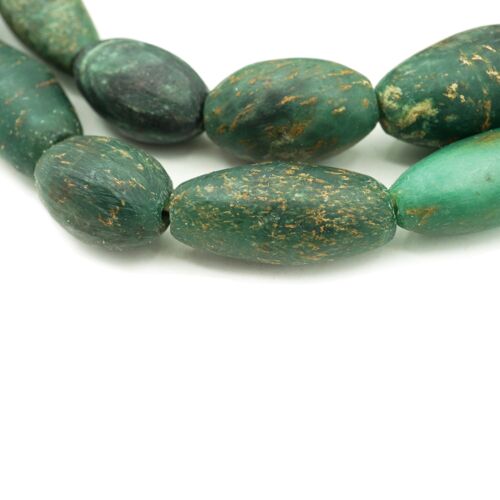 Large Ancient African Serpentine Beads from Mali Long 36" Strand (2324A003) Old - Picture 2 of 10