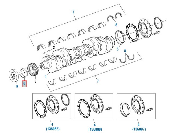 Front Crankshaft Wear Ring for Cummins L10. PAI# 136043 Ref