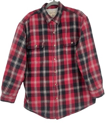 Red Head Sherpa Flannel Shirt Jacket Chore Plaid Lumberjack Outdoor Work XL