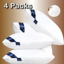 Memory Foam Bed Pillow 100% Cotton Cover Hotel Style Sleeping Pillow