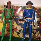 Marx Johnny West Custom Blond Cavalry Officer & Green Indian Scout Action Figure