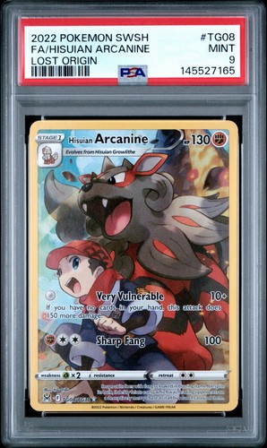 Hisuian Arcanine TG08/TG30 Lost Origin Trainer Gallery PSA 9 Pokemon Card