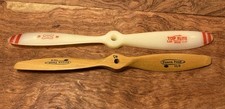 Vintage Top Flite Nylon Model Airplane Propeller 11-7 and wood propeller 10-8 AC