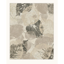 8x10ft Low Pile Area Rug, Leafy Khaki  Gray, Machine Washable, Non Slip