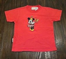 Vintage Disney Store Applique Embroidered Minnie Butterfly Shirt Girls Sz 5/6