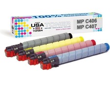 New 4 Toner Cartridges for Ricoh MP C306, C307, C406, C407 CMYK High Yield Set