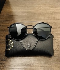 NEW Authentic Ray Ban Round Double Bridge Metal RB3647-N 3647 Black G15 51/22