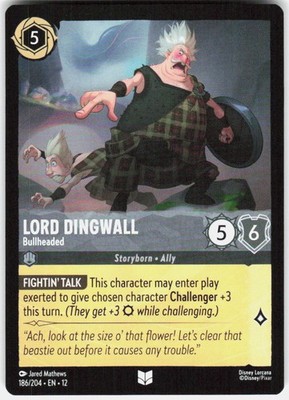 Lord Dingwall Bullheaded 186/204 Wilds Unknown Disney Lorcana