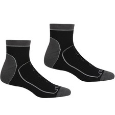 Image of Regatta Mens Samaris Two Pack Quickdrying Trail Walking Socks - Black