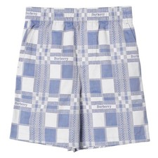 Burberry Kids Logo Check Jacquard Shorts, Size 12Y