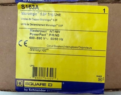New Schneider Electric/Square  D S163A Micrologic 5.0P Trip Unit Factory Sealed