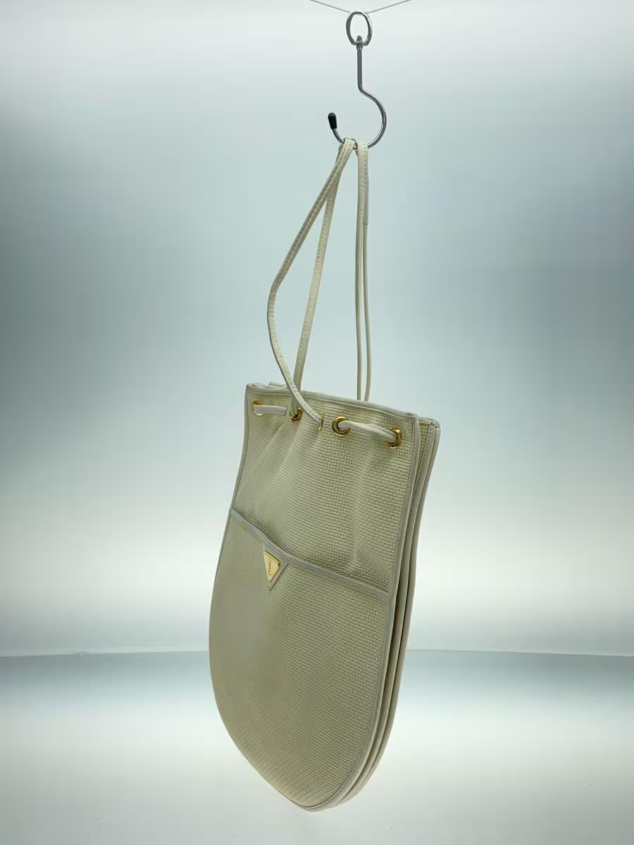 YVES SAINT LAURENT Ivory Vintage Tote Bag from Japan Solid Color