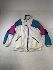 Vintage Lavon By Cheerful Corp Women's Small Colorblock Windbreaker Jacket Y2K