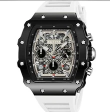 Activa Circuit X Invicta 44.3mm Skeleton Dial PC Case Black & White Watch NEW