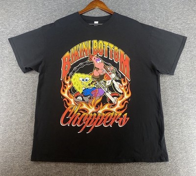 SpongeBob Bikini Bottom Choppers Shirt Mens XL Black Graphic Brisco Brands