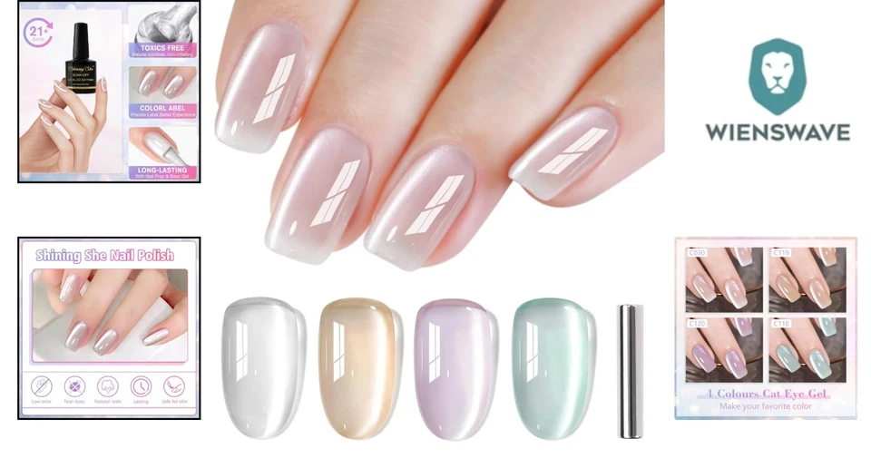 Nagellack Shining She UV Jelly Magnet CatEye, 4 Farben - Bild 2 von 4