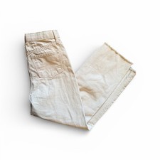 Old Navy Girls Cream High Rise Slouchy Straight Jeans W/ Frayed Hem NEW