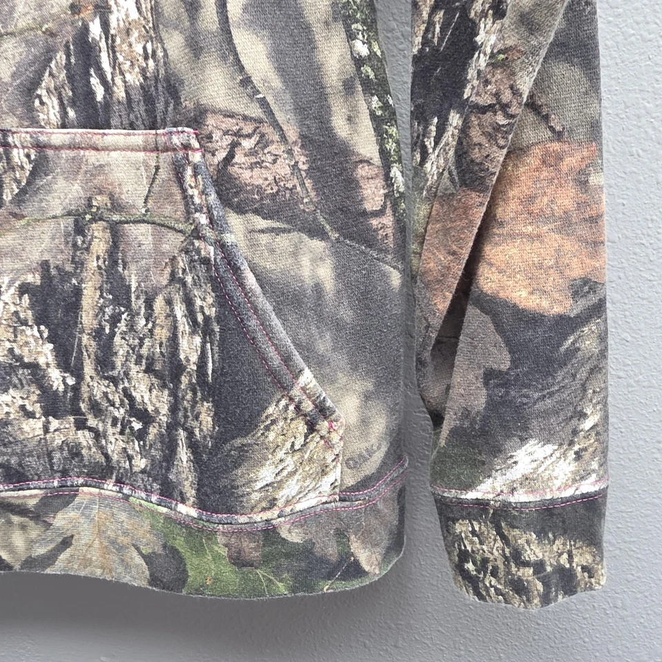Mossy Oak Hoodie Womens Small Camo Pink Lined Pullover RealTree Hunting Outdoor - Image 3 of 4