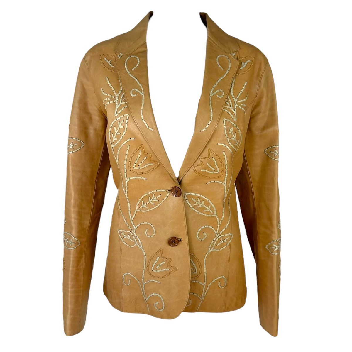 D&G Dolce & Gabbana 90's Whipsticth Leather Blazer Jacket | eBay
