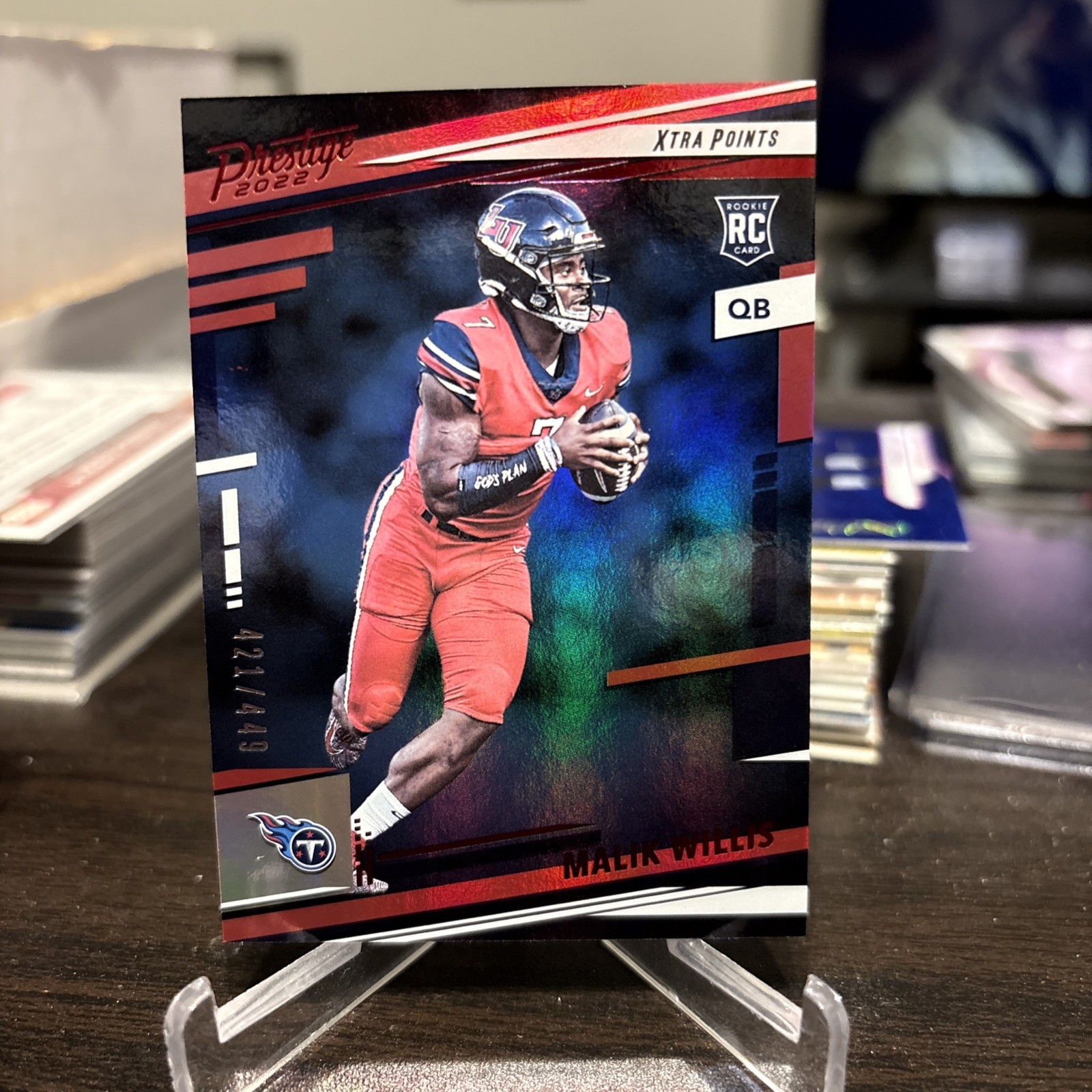 Malik Willis 2022 Prestige Xtra Points Red 303 #/449 Tennessee Titans Rookie