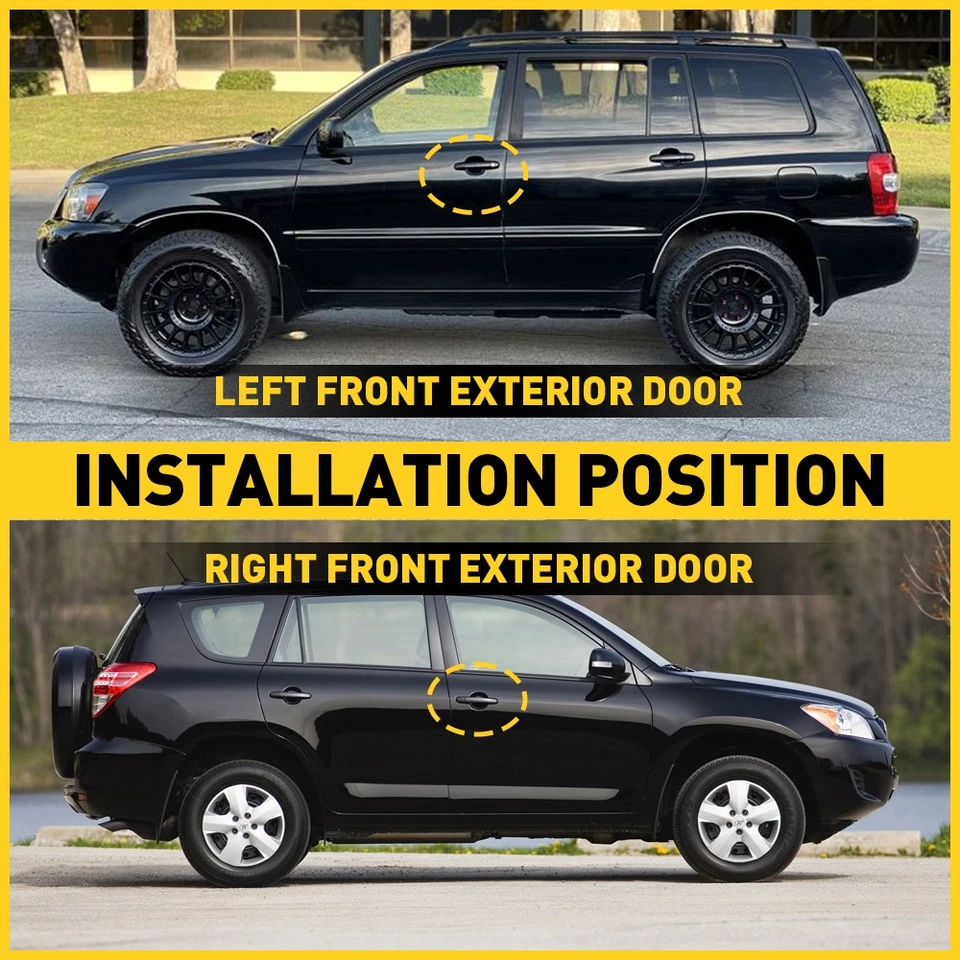 Manija de puerta exterior apta para Toyota 2001-2012 RAV4 LH+RH pasajero delantero lado del conductor Foto 3 de 4