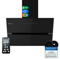 Dunstabzugshaube 60Cm Umluft Abluft Kopffrei Wandhaube SchräGhaube Schwarz Wlan