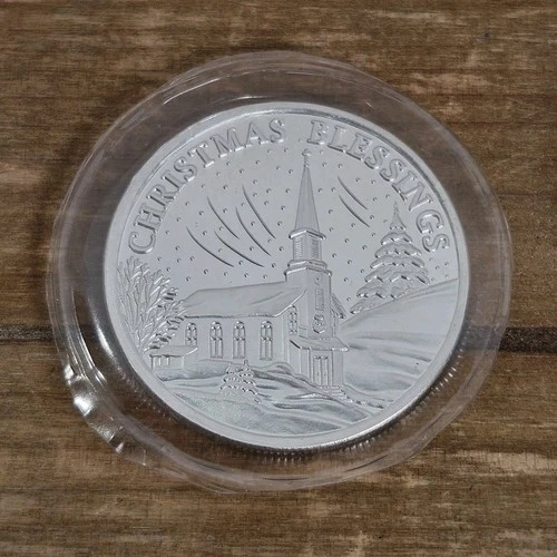 Holiday 2003 Christmas Blessings Santa 1 Troy Oz .999 Fine Silver Round