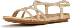 Women'S Gracie Crystal Back-Strap Sandals - Lightweight Leather Strappy Flats W/