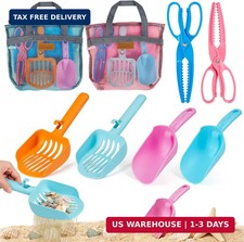 Beach Sand Toy Kids Age 4-8 Sandbox Kits with Mesh Shell Bags, Shovels, Claw Ton