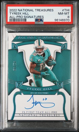 2022 Panini National Treasures Tyreek Hill #AP-THI All Pro Signatures /49 PSA 8