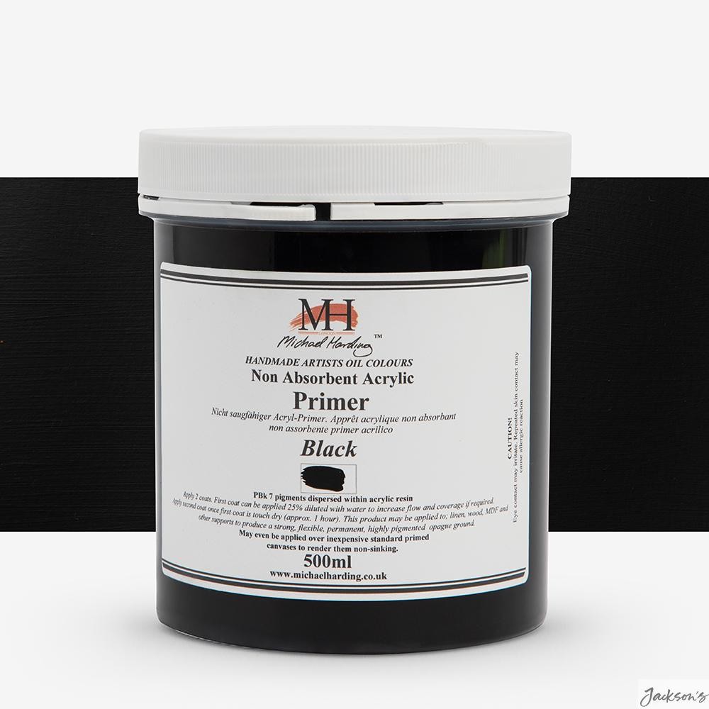 Michael Harding Non-Absorbent Acrylic Primer Black 500ml Painting Ground