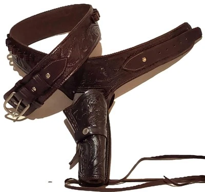 "HANDMADE" Travaillé Cuir Western Pistolet Ceinture Étui Rig - 44/45 Cal Cadeau Idéal