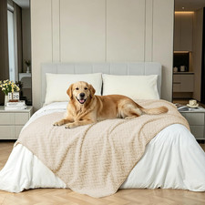 Waterproof Dog Blanket Reversible, Leakproof Pet Blanket for Large Dogs, Soft Fu