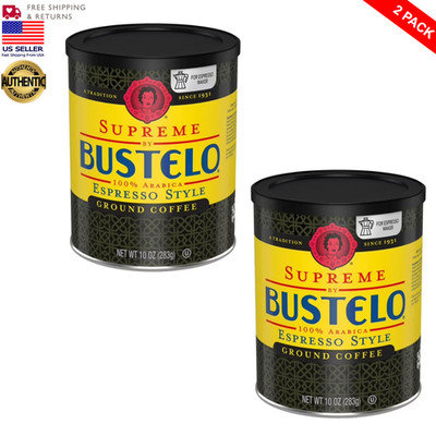 [2 Pack] Cafe Bustelo Supreme Espresso Style Ground Coffee 10oz Each | Exp 9/26