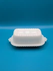 Vintage Hazel Atlas Milk Glass Covered Half Stick 5 3/4" Butter Dish MCM Rare