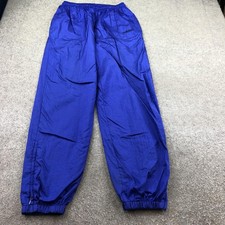 Vintage Adidas Track Pants Mens Large Blue Woven Elastic Waist Zip Pockets Gym