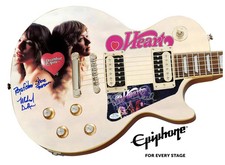 Heart Signed Epiphone Les Paul Custom Graphics Guitar Exact Proof ACOA